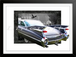 1959 Cadillac, Big Momma, Birthday Card. Auto wall art, American car print by LDA. C49