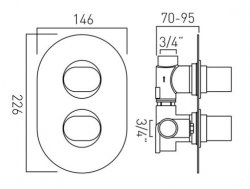 Vado Life Wall Mounted Concealed 1 Outlet Thermostatic Shower Valve