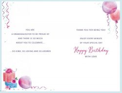 Birthday Card - Large -  Beautiful Granddaughter - Girl Balloons - Regal