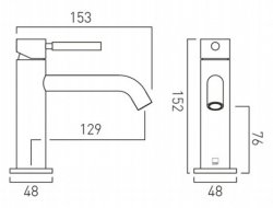 Vado Origins Slimline Mono Basin Mixer with Knurled Handle