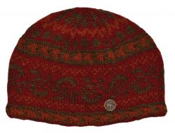 Pure Wool Alpine beanie - dark spice