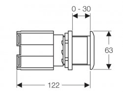 Geberit Pneumatic Stainless Steel Short Wall Finger Push Button Metal With Actuator