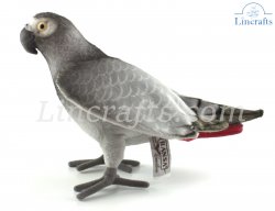 Soft Toy Bird. African Grey Parrot by Hansa (27cm ) 7986