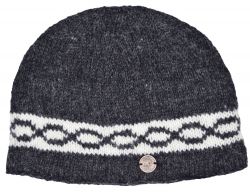 Pure Wool Hand knit - classic twist beanie - charcoal