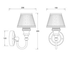 Burlington Bathrooms Ornate Base White Fine Pleated Glass Shade - Stock Clearance