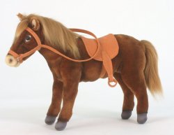 Soft Toy Brown Horse with Saddle & Bridle  by Hansa (37cm) 5811