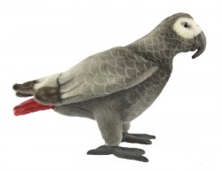 Soft Toy Bird African Grey Parrot by Hansa (33cm)