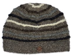 Pure Wool Natural ridge beanie - brown