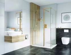 Roman Haven Select 300mm Pivot Deflector Panel (10mm) - Brushed Bronze