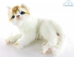 Soft Toy White & Ginger Kitten by Hansa  (20cm.L) 7979