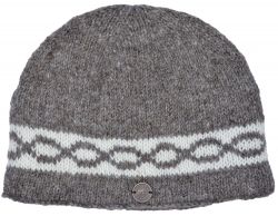 Pure Wool Hand knit - classic twist beanie - soft brown