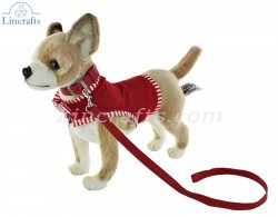 Soft Toy Chihuahua Dressed in Red by Hansa (27cm) 6383