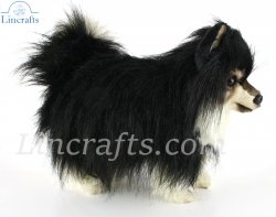 Soft Toy Black Pomeranian Dog by Hansa (36cm.L) 8043