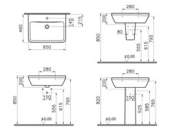 Vitra Integra Square 650mm Basin