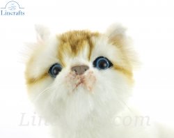 Soft Toy White & Ginger Kitten by Hansa  (20cm.L) 7979