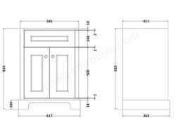 RAK Washington 600mm Vanity Unit - Grey
