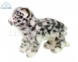 Soft Toy Snow Leopard Wildcat Stand by Hansa (34cm) 6954