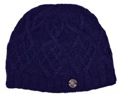 Trellis Diamond Beanie - pure wool - Dark Blue