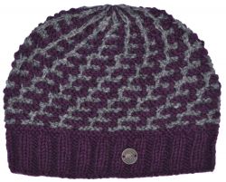 Pure Wool - Ladder Beanie - Aubergine