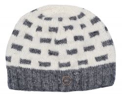 NAYA pure wool - breeze beanie - mid grey/white