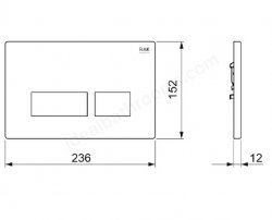 RAK Ecofix Matt Chrome Flush Plate With Rectangular Push Plates