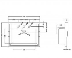 Bayswater 3 Tap Hole 600mm Traditional Basin