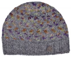 Pure wool - Wings Beanie - Grey/Brown/green/purple
