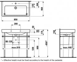 Laufen Pro S 850mm Basin with Ground Base