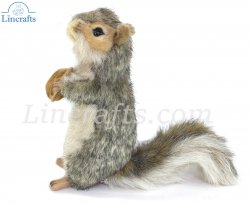 Soft Toy Grey Squirrel With Nut by Hansa (20cm) 4841