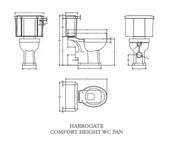 Harrogate Comfort Height Close Coupled Toilet & Spa Grey Soft Close Seat