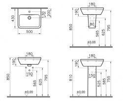 Vitra Integra Square 500mm Basin