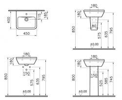 Vitra Integra Square 450mm Basin