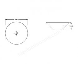 RAK Sit On Basins 38cm Cone Sit On Wash Basin
