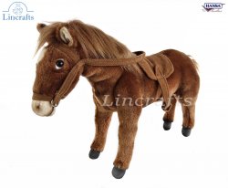 Soft Toy Brown Horse with Saddle & Bridle  by Hansa (37cm) 5811