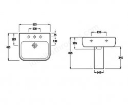RAK Metropolitan 52cm 1 Tap Hole Basin