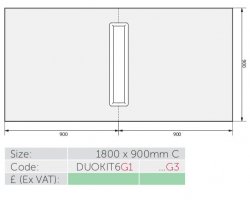 Novellini 1800 x 900mm Duo Kit 6 Timber Wetroom Floor