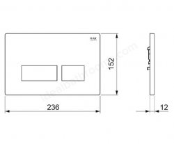 RAK Ecofix Polished Chrome Flush Plate With Rectangular Push Plates