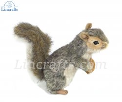 Soft Toy Grey Squirrel With Nut by Hansa (20cm) 4841