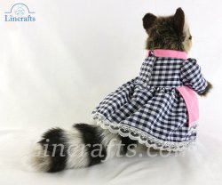Soft Toy Dressed Girl Raccoon by Hansa (29cm) 7835