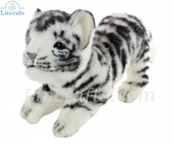 Soft Toy Tiger Wildcat White Cub, Prowling by Hansa (41cm.L) 6409