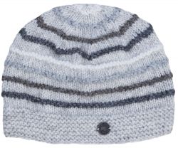 Pure Wool Natural ridge beanie - pale grey