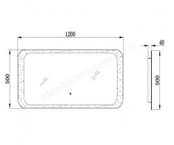 RAK Mirrors 1200x500 Harmony LED Mirror