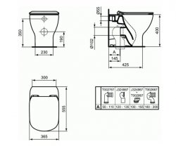 Ideal Standard Tesi Silk Black Back-to-Wall WC with Aquablade