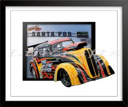 Flyin' Fyfer Outlaw Anglia, Drag Racing Birthday Card. Auto wall art, car print by LDA. C40