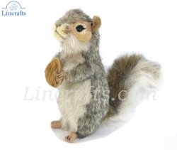 Soft Toy Grey Squirrel With Nut by Hansa (20cm) 4841