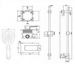 Marflow Carmani Concealed Thermostatic Shower Valve with Riser Rail Kit