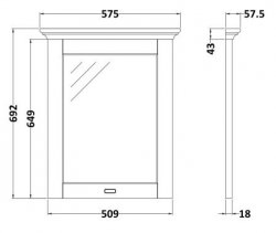 BC Designs Victrion 600mm Nimbus White Mirror