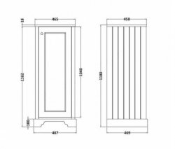 Bayswater 465mm Pointing White Tall Boy Cabinet