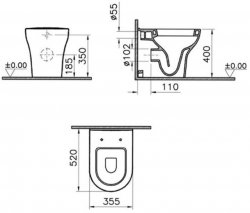 Vitra Zentrum Back to Wall Toilet