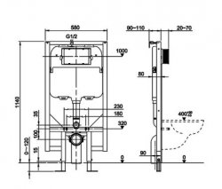RAK Ecofix 8cm Slimline Front Flush Concealed Cistern And Frame For Wall Hung Pan